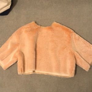 Zara cropped fur top